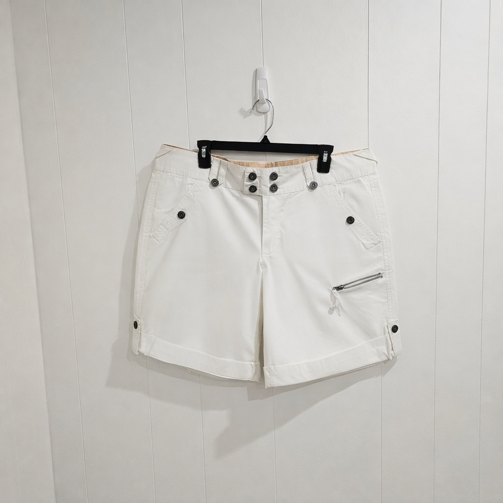UrbanLife White Cargo Shorts Cotton Utility Size 15/16 Summer Resort Cottagecore